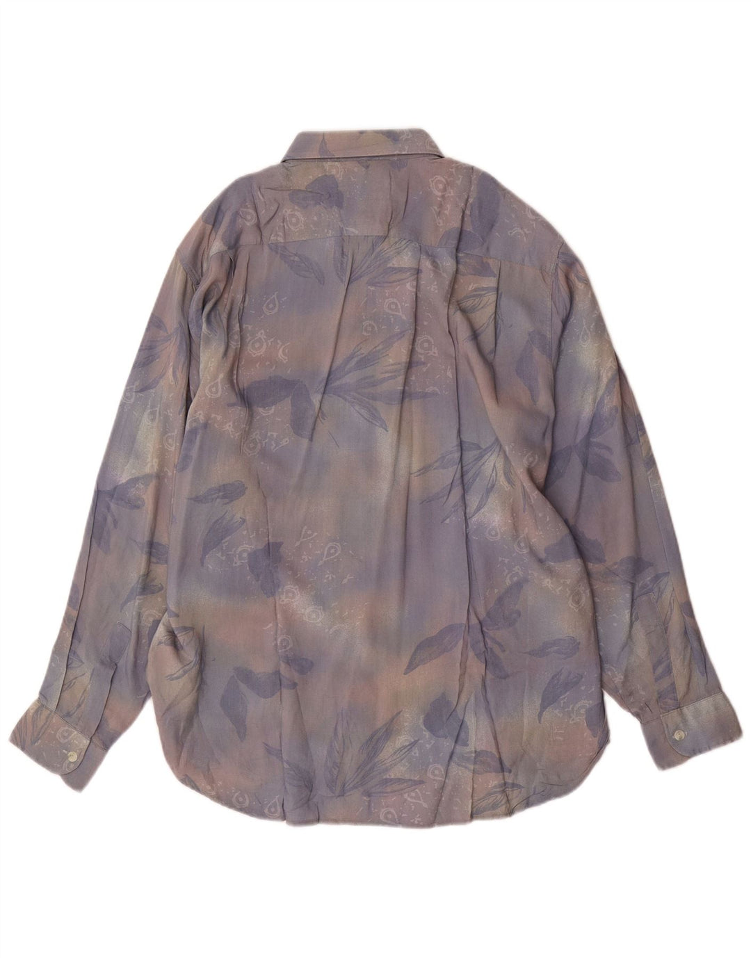 VINTAGE Herrenhemd, groß, mehrfarbig, Blumenmuster, Viskose