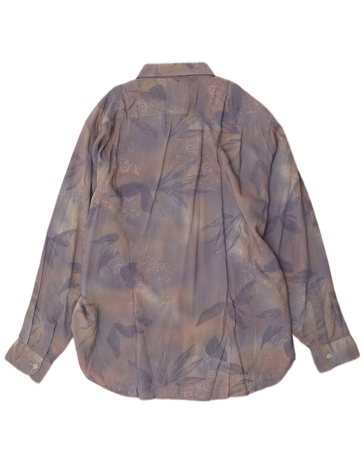 VINTAGE Herrenhemd, groß, mehrfarbig, Blumenmuster, Viskose