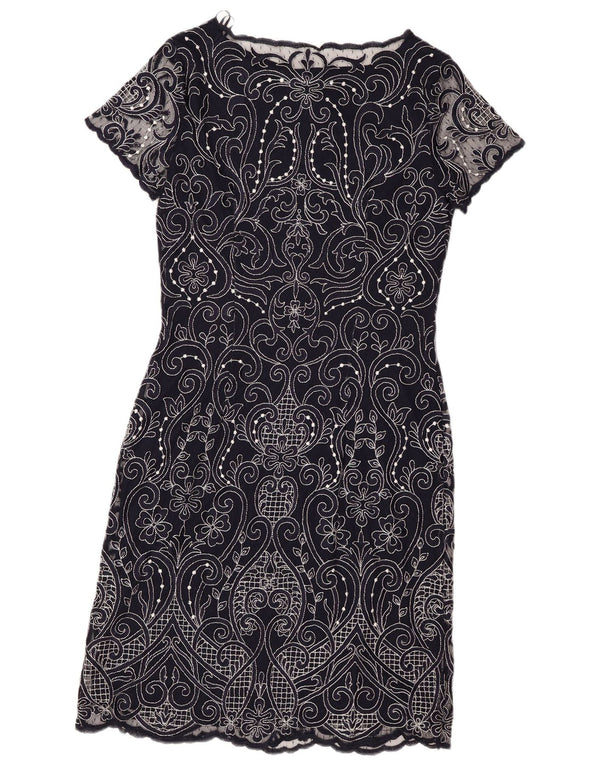 PHASE EIGHT Damen-Etuikleid mit kurzen Ärmeln, Gr. 40, Größe S, Marineblau mit Blumenmuster