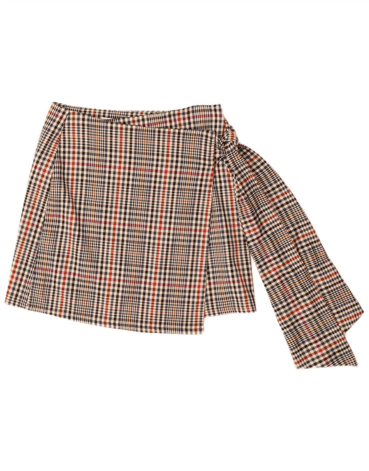 HAVEONE Wickelrock für Damen, mittelgroß, W28, mehrfarbig, kariert, Polyester