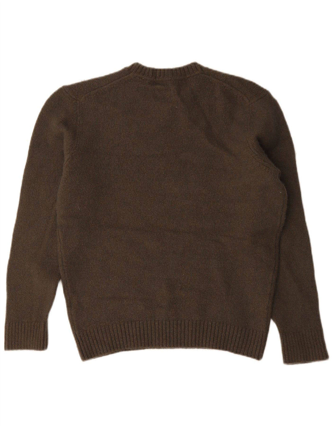 Massimo Dutti Damen-Pullover mit Rundhalsausschnitt, UK 16, große braune Wolle