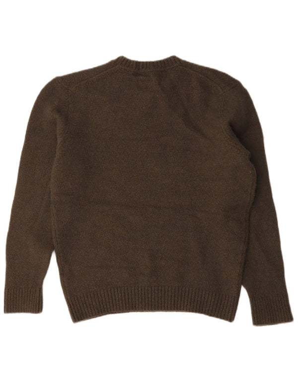 Massimo Dutti Damen-Pullover mit Rundhalsausschnitt, UK 16, große braune Wolle