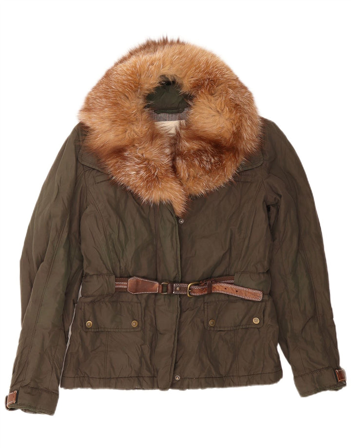 Henry Cottons Damen Parka Jacke IT 44 Mittelgrünes Nylon