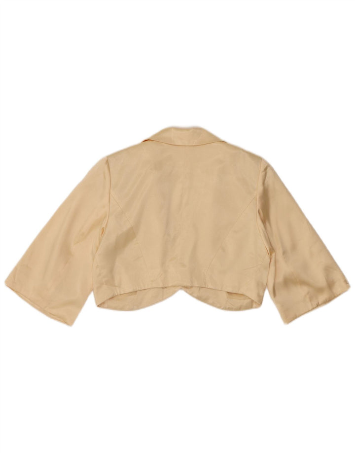 Vintage Damen 1/2 Ärmel Bolero Top IT 42 Medium Off White
