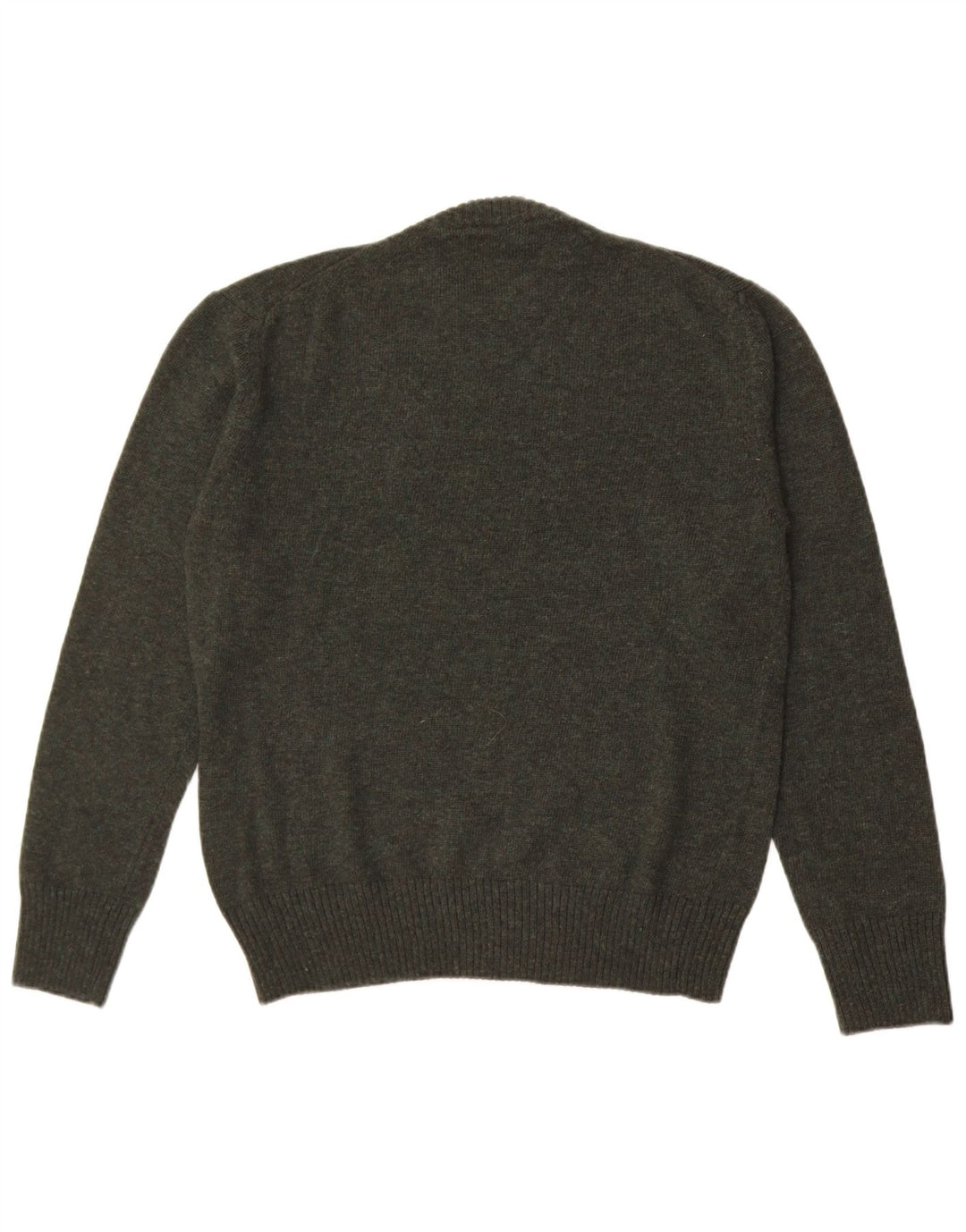 Vintage Herren-Pullover mit Rundhalsausschnitt, mittelgroße Khaki-Wolle