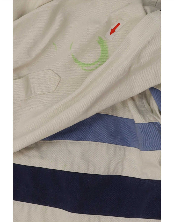 Crew Clothing Herren-Pulloverhemd aus mittelweißer, gestreifter Baumwolle