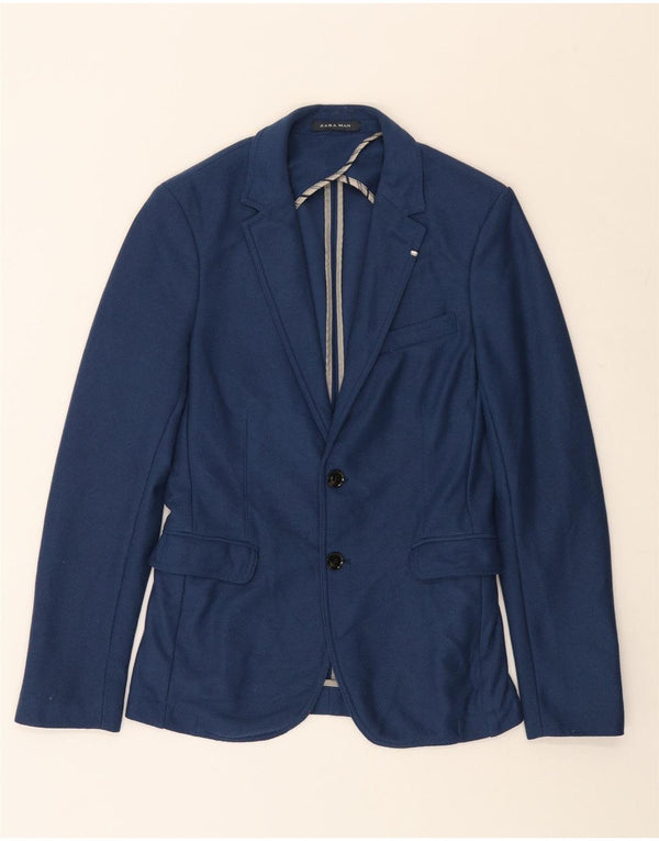 Zara Herren-Blazer mit 2 Knöpfen, UK 34, XS, Marineblau, Polyester