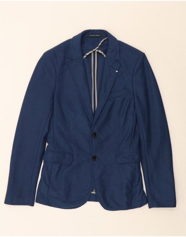 Zara Herren-Blazer mit 2 Knöpfen, UK 34, XS, Marineblau, Polyester
