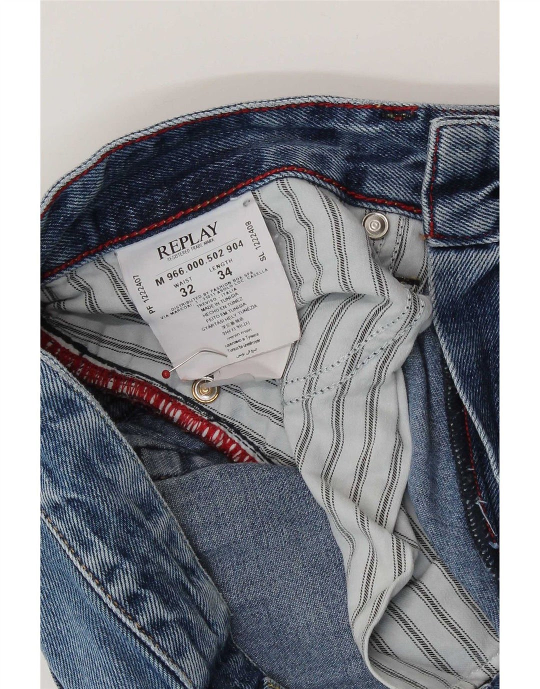 Replay Herren Jeto Slim Jeans W32 L30 Blaue Baumwolle