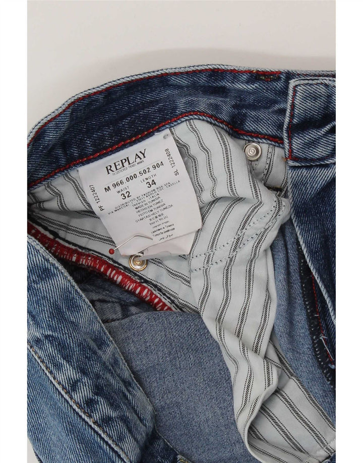 Replay Herren Jeto Slim Jeans W32 L30 Blaue Baumwolle