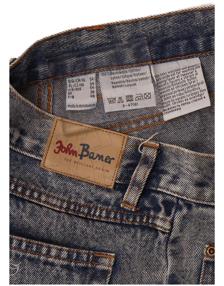 John Baner Herren Denim Shorts W38 XL Blaue Baumwolle