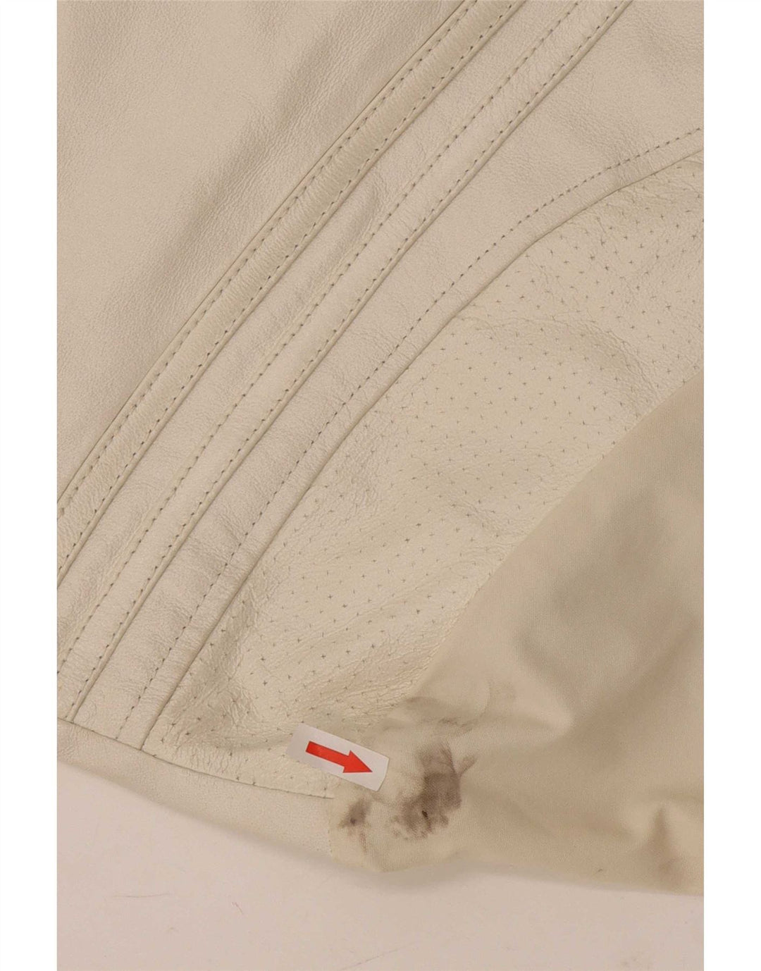 Vintage Damen Übergroße Lederjacke IT 44 Mittelweißes Leder