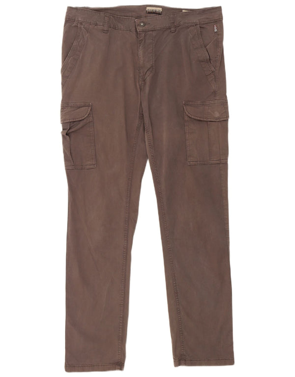 Napapijri Damen Slim Cargohose W34 L31 Braune Baumwolle