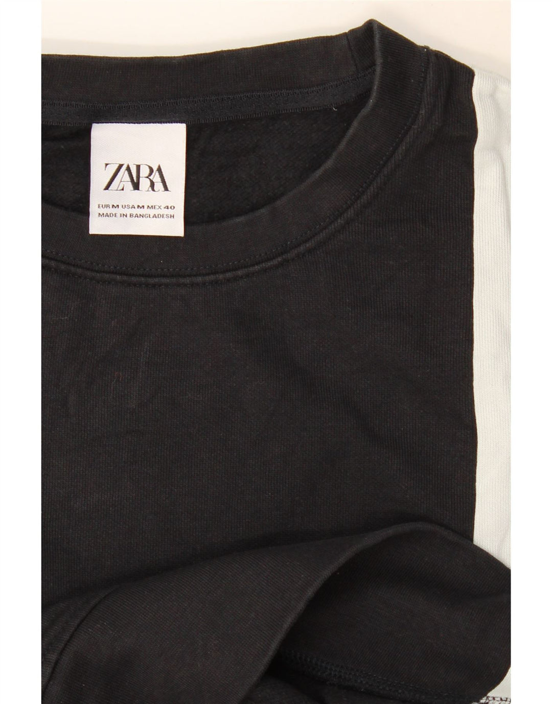 Zara Herren-Sweatshirt-Pullover, mittelgroß, Schwarz, Farbblock