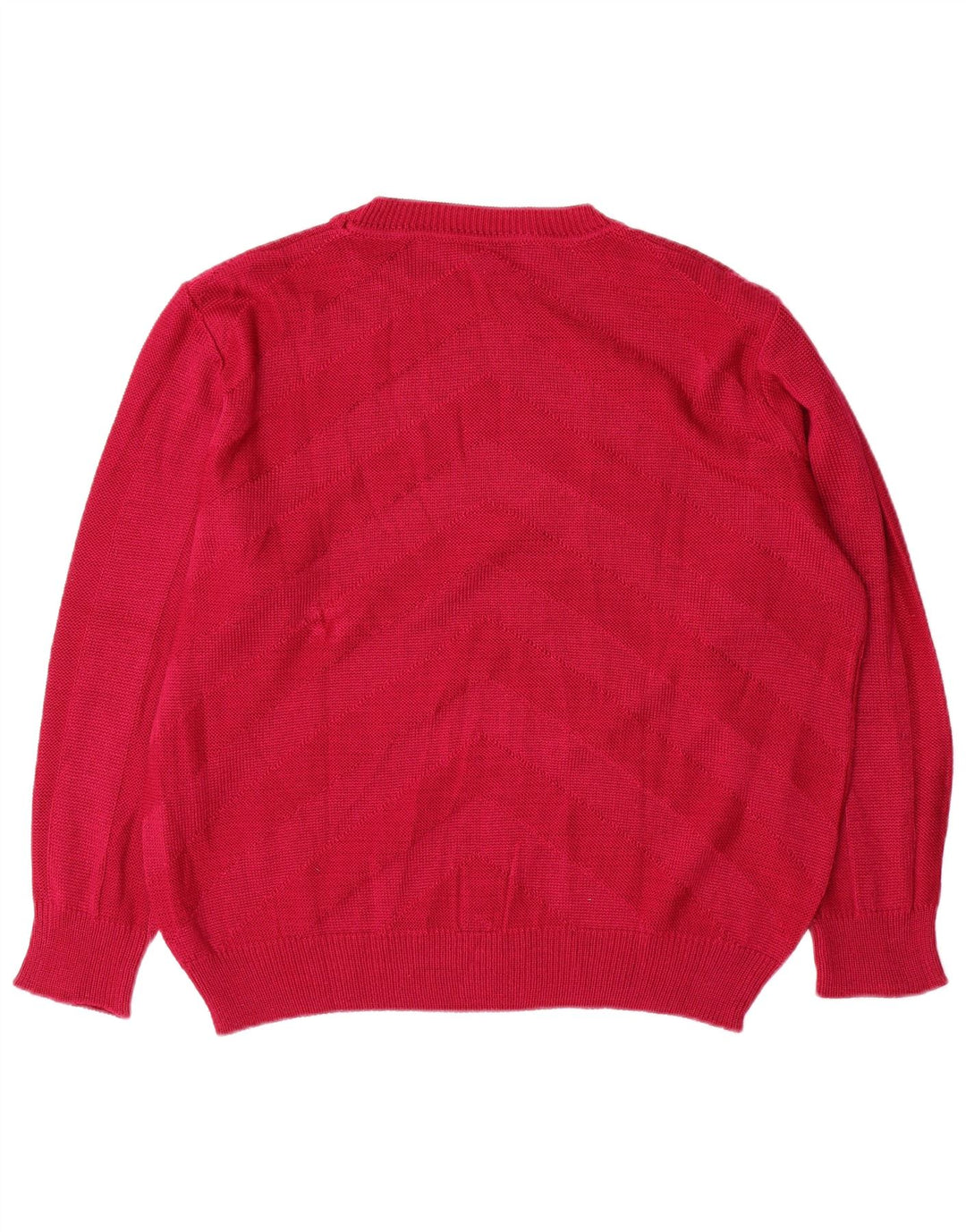 Vintage Damen Übergroßer Pullover mit Rundhalsausschnitt IT 46 Großer roter Chevron