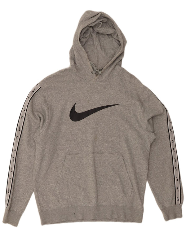 Nike Herren-Kapuzenpullover mit Grafik, mittelgrau gefleckte Baumwolle