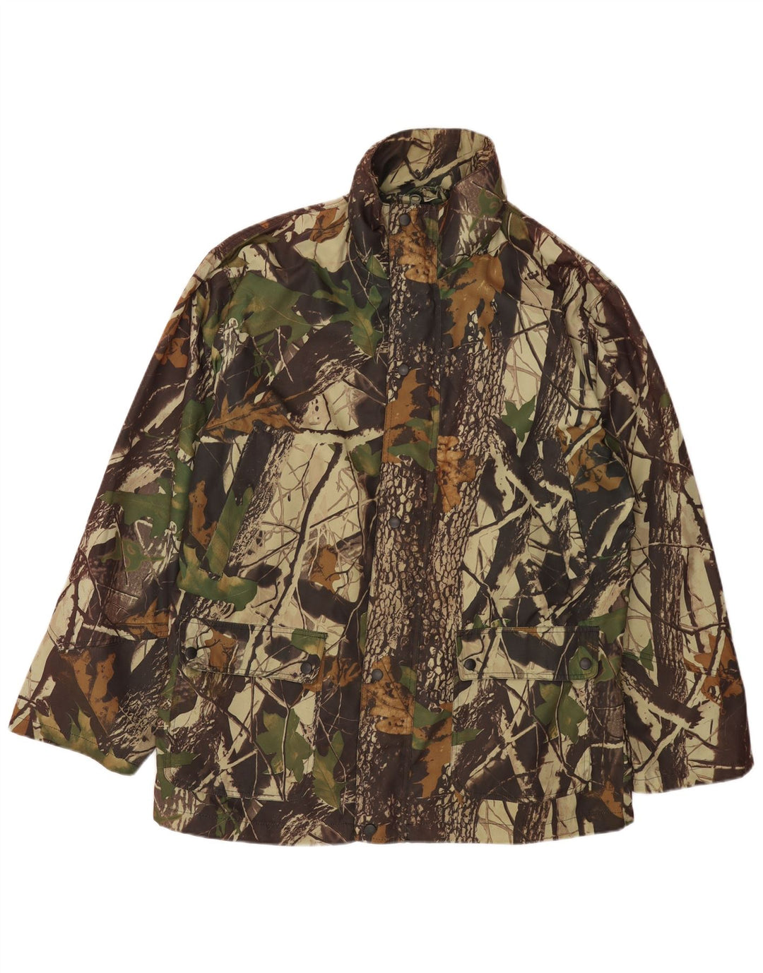 Vintage Herren Utility Jacke UK 42 XL Khaki Camouflage Polyester
