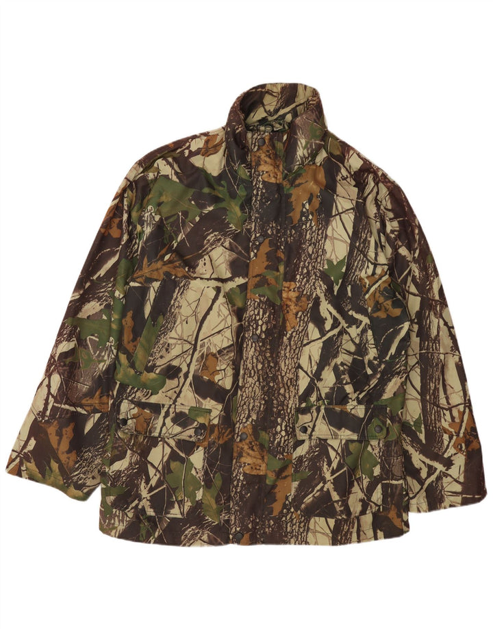 Vintage Herren Utility Jacke UK 42 XL Khaki Camouflage Polyester