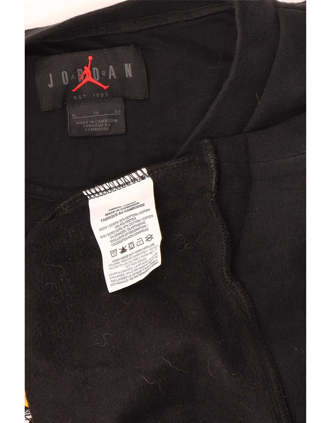 Jordan Herren Grafik-Sweatshirt-Pullover XL aus schwarzer Baumwolle