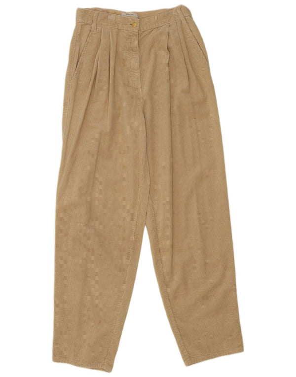 Benetton Damen Cordhose mit hoher Taille IT 44 Medium W28 L30 Beige
