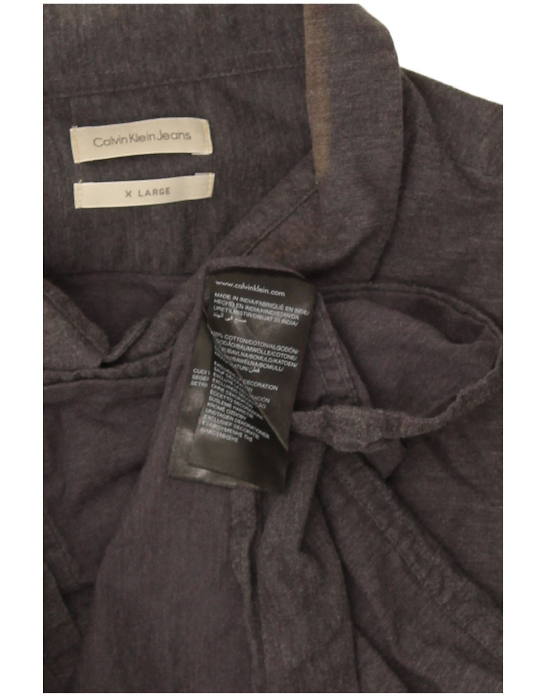Calvin Klein Jeans Herrenhemd XL Grau Baumwolle