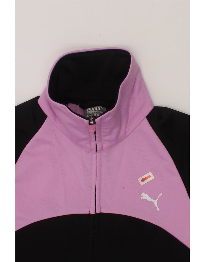 PUMA Girls Graphic Tracksuit Top Jacket 9-10 Years Medium  Black Vintage Puma and Second-Hand Puma from Messina Hembry 