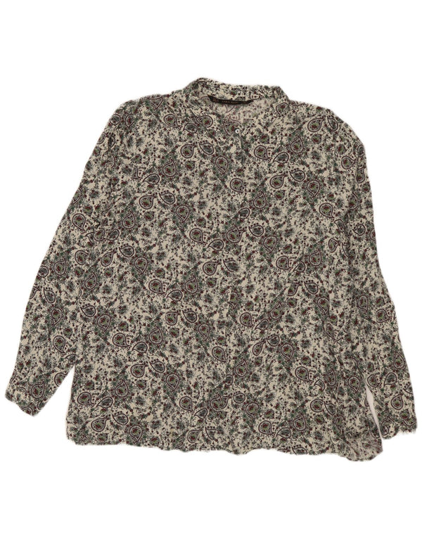 Zara Damen Hemd UK 18 XL Off White Paisley