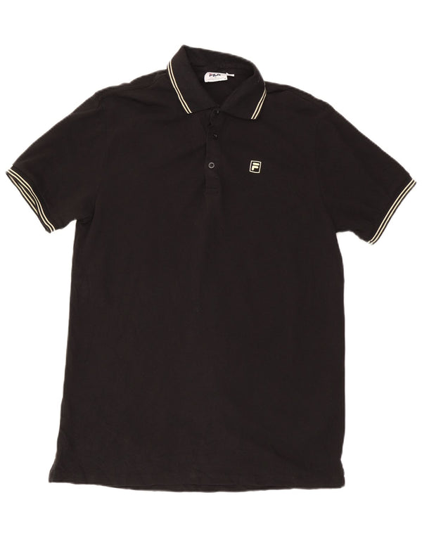 Fila Herren Poloshirt Small Schwarz Baumwolle