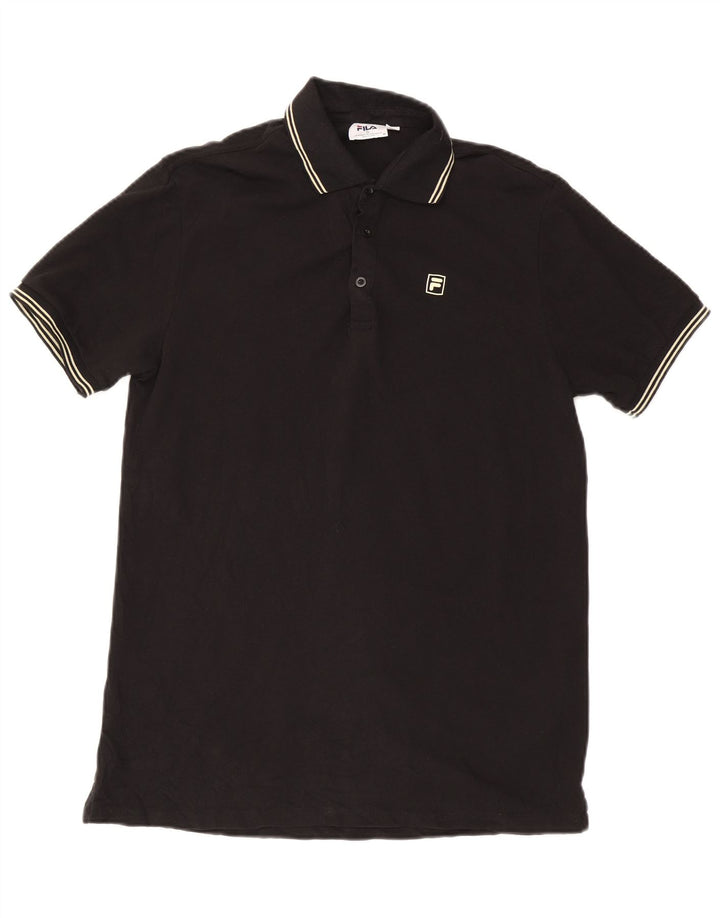 Fila Herren Poloshirt Small Schwarz Baumwolle
