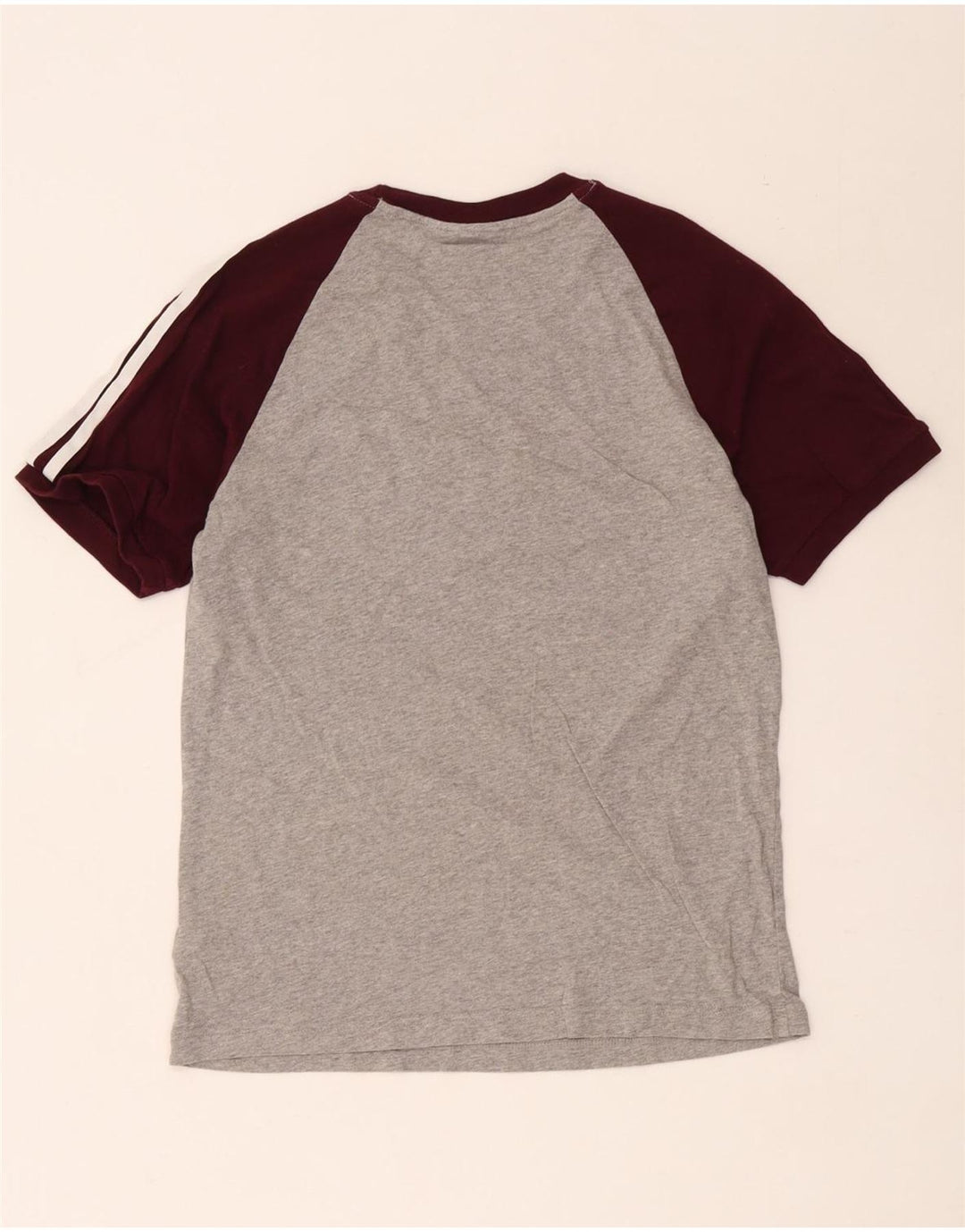 Adidas Herren T-Shirt Top Mittelgraue Colourblock-Baumwolle