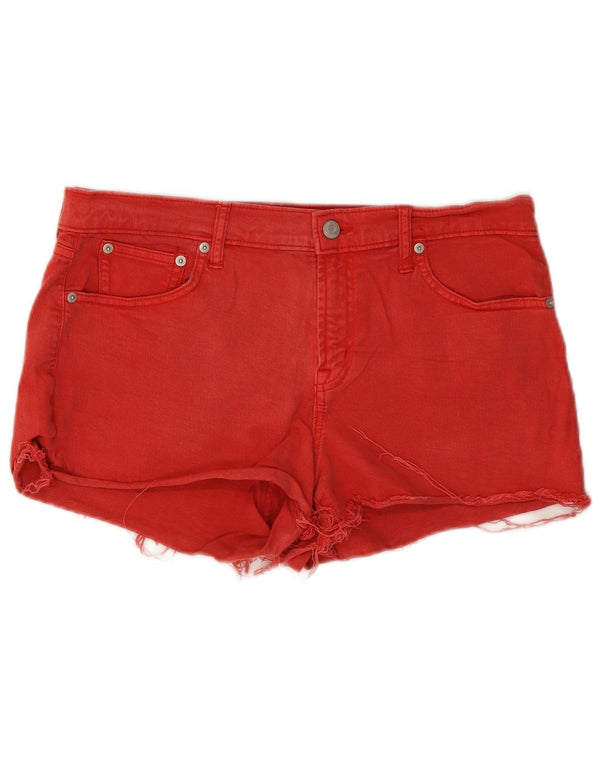 Gap Damen Denim Hot Pants W30 Mittelrote Baumwolle