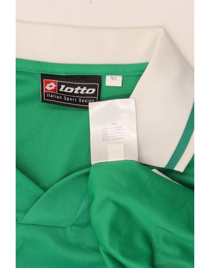 LOTTO Herren-Poloshirt mit Grafik, langärmlig, XL, grünes Farbblock-Polyester