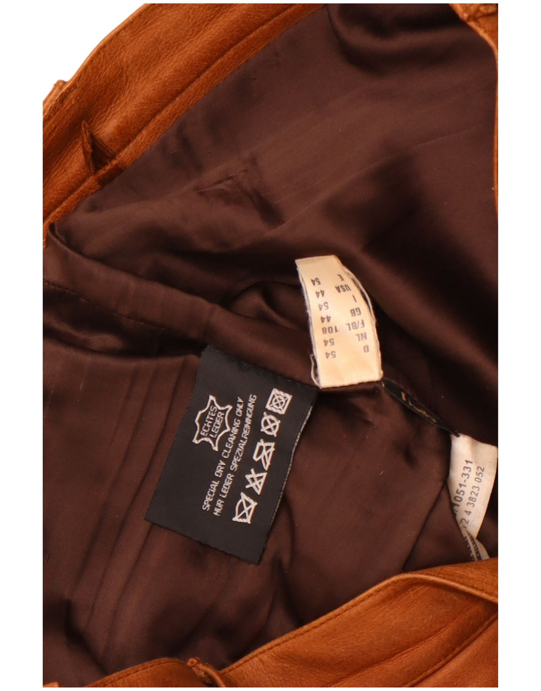 Vintage Herren gerade Lederhose W36 L33 braunes Leder