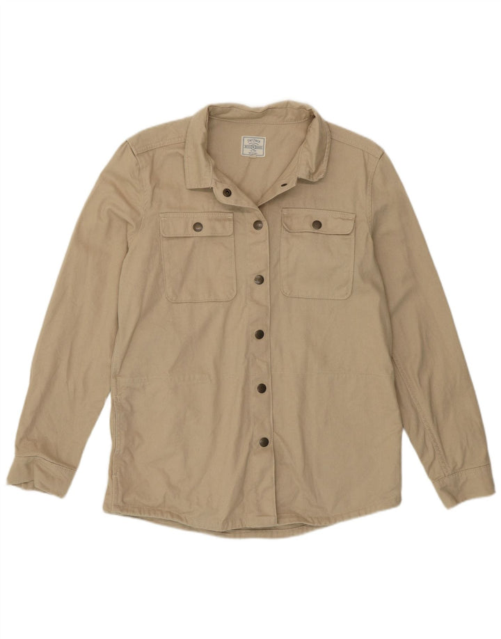 FAT FACE Damen-Oversize-Hemd, UK 10, Größe S, Beige, Baumwolle