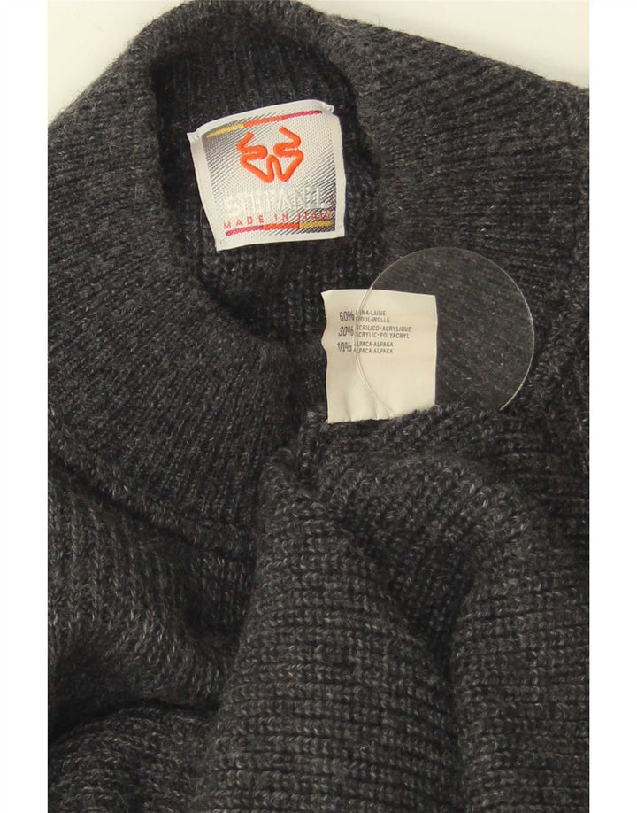 Rollkragenpullover für Herren von Stefanel, mittelgraue Wolle