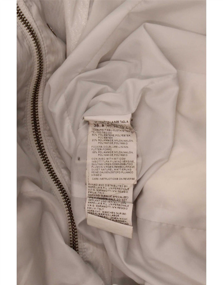 Marella Wattierter Damenmantel UK 12 Mittelweißes Polyester