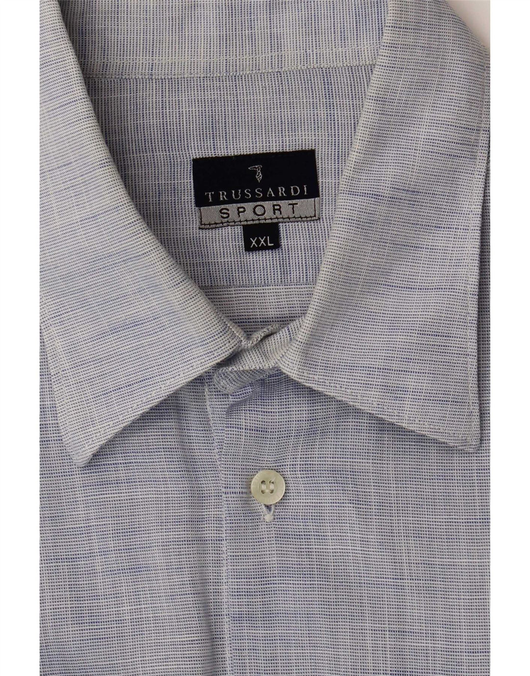 Trussardi Herrenhemd 2XL Blau meliert aus Baumwolle