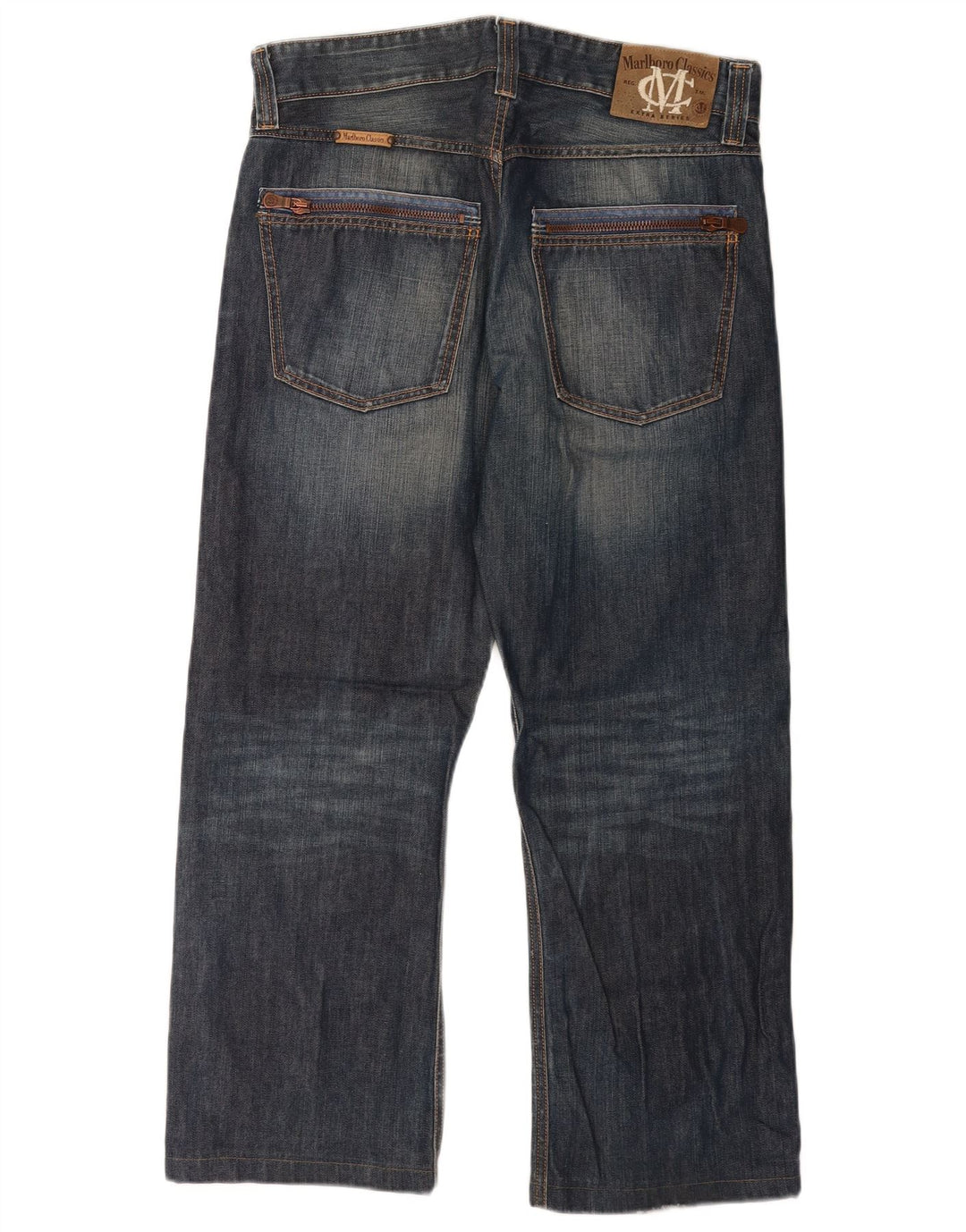 Marlboro Classics Herren Straight Jeans W32 L28 Blaue Baumwolle