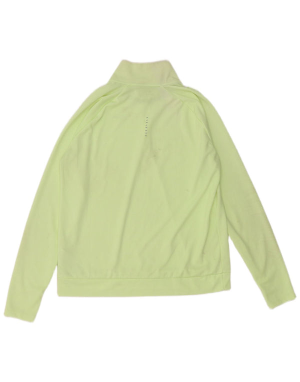 Nike Damen Dri Fit Zip Neck Pullover Trainingsanzug Top UK 14 Mittelgrün