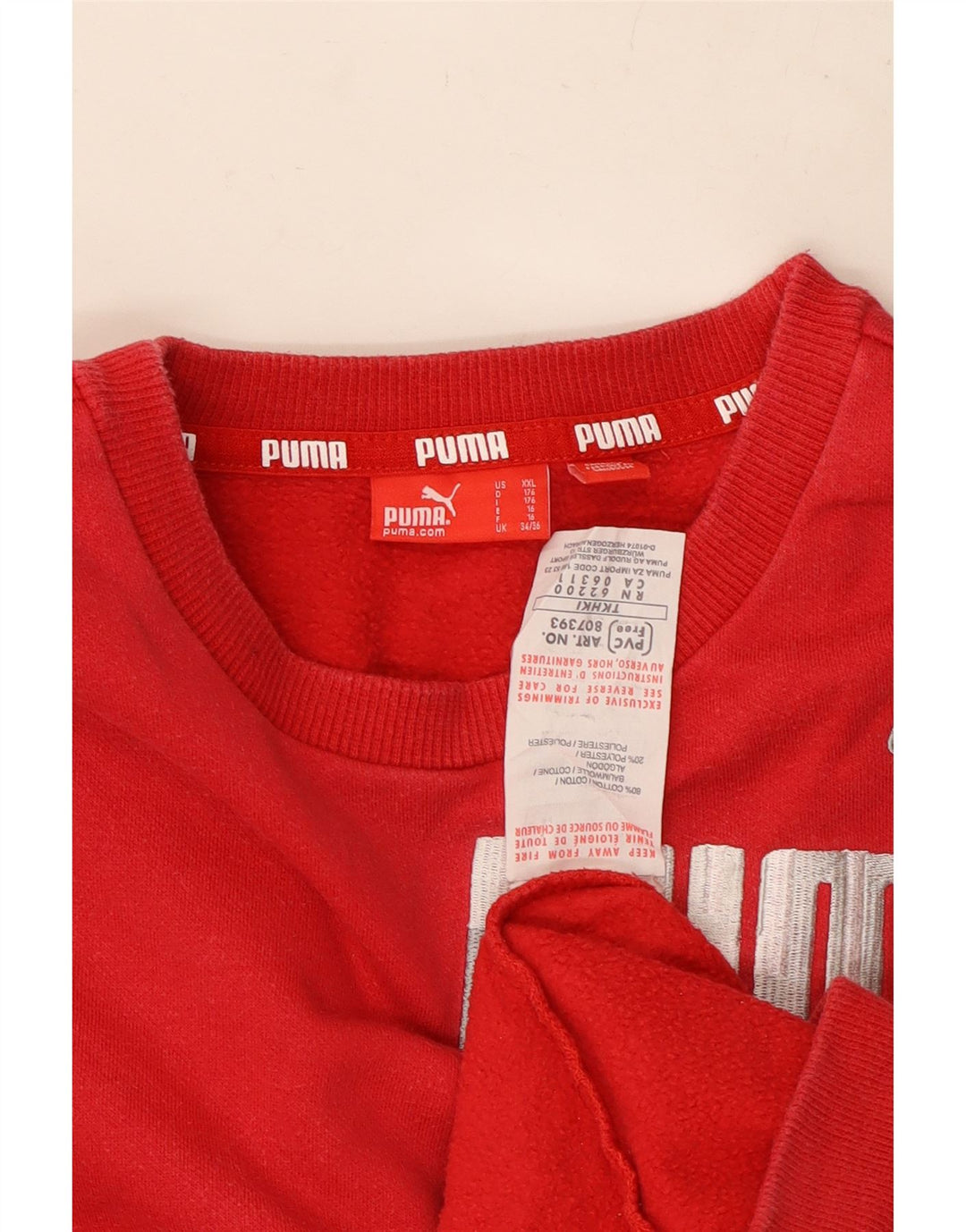 PUMA Jungen Graphic Sweatshirt Pullover 15–16 Jahre, rote Baumwolle