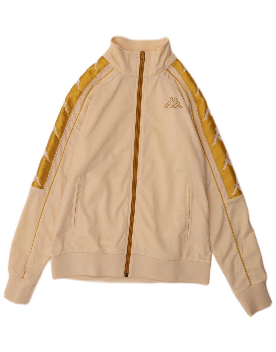 Kappa Damen-Trainingsanzugoberteil mit Grafik, UK 10, Größe S, Beige, Farbblock