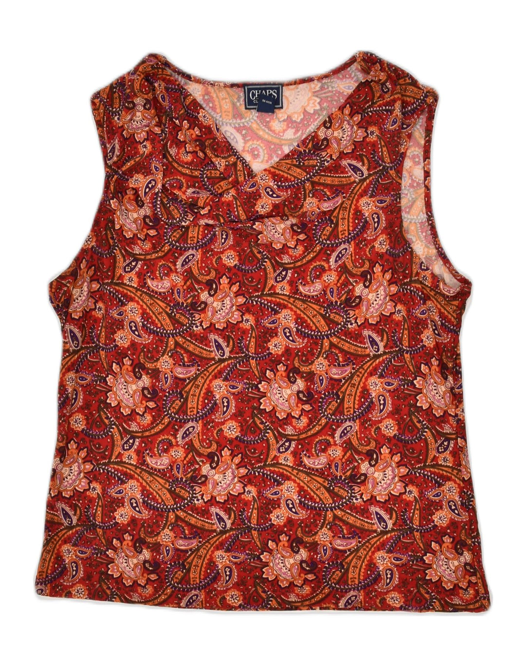 CHAPS Womens Blouse Top UK 18 XL Brown Paisley Polyester | Vintage Chaps | Thrift | Second-Hand Chaps | Used Clothing | Messina Hembry 
