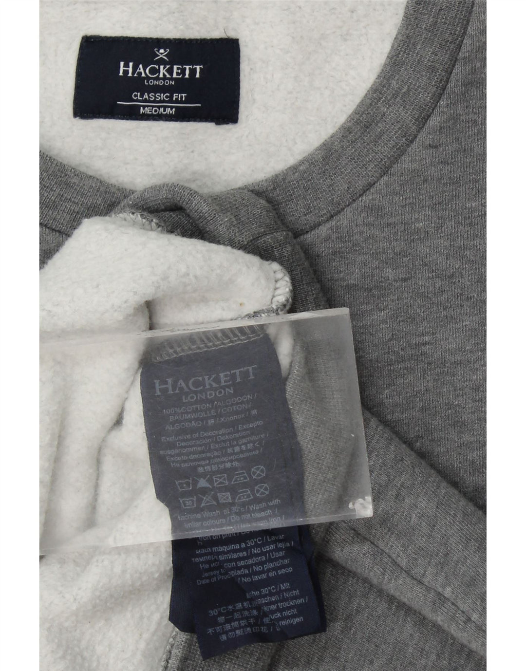 HACKETT Herren-Sweatshirt mit klassischer Passform und Grafik, mittelgraue Baumwolle