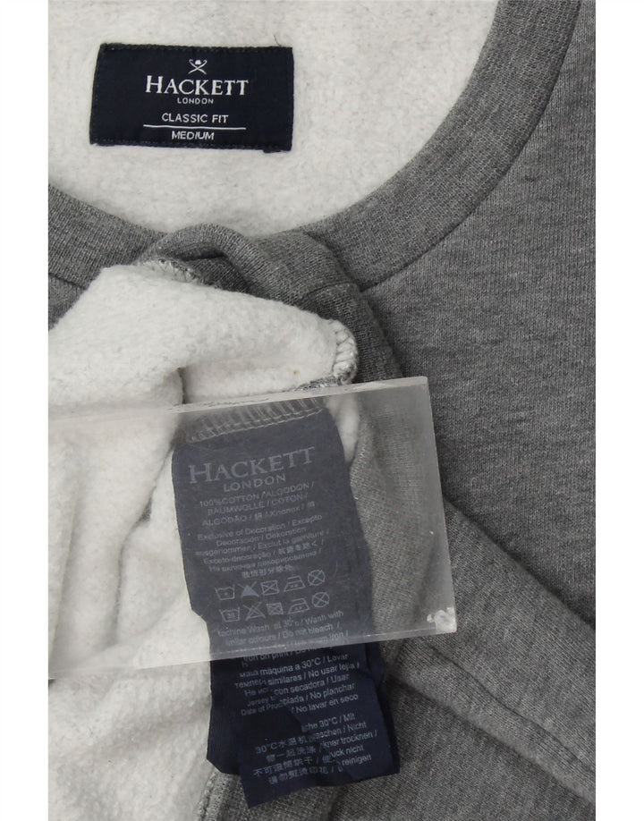 HACKETT Herren-Sweatshirt mit klassischer Passform und Grafik, mittelgraue Baumwolle