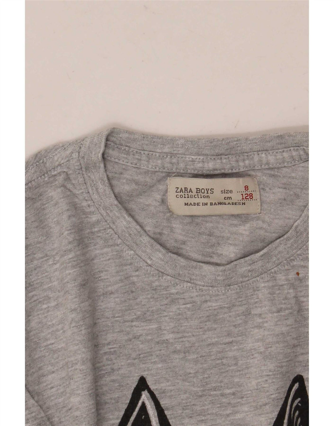 Zara Jungen T-Shirt mit Grafik, 7–8 Jahre, Grau