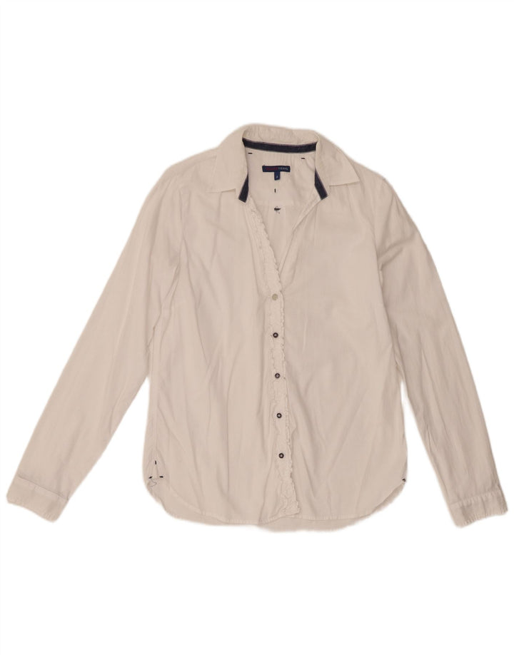 Trussardi Jeans Damen Hemd UK 10 Small Weiß