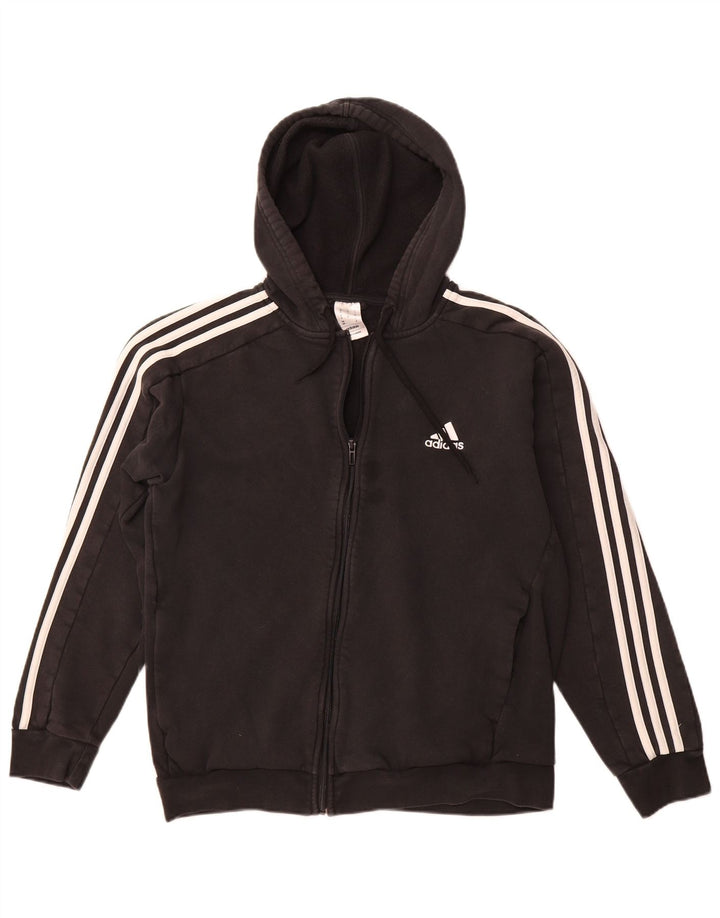 ADIDAS Herren-Kapuzenpullover mit Reißverschluss, mittelschwarz, Baumwolle