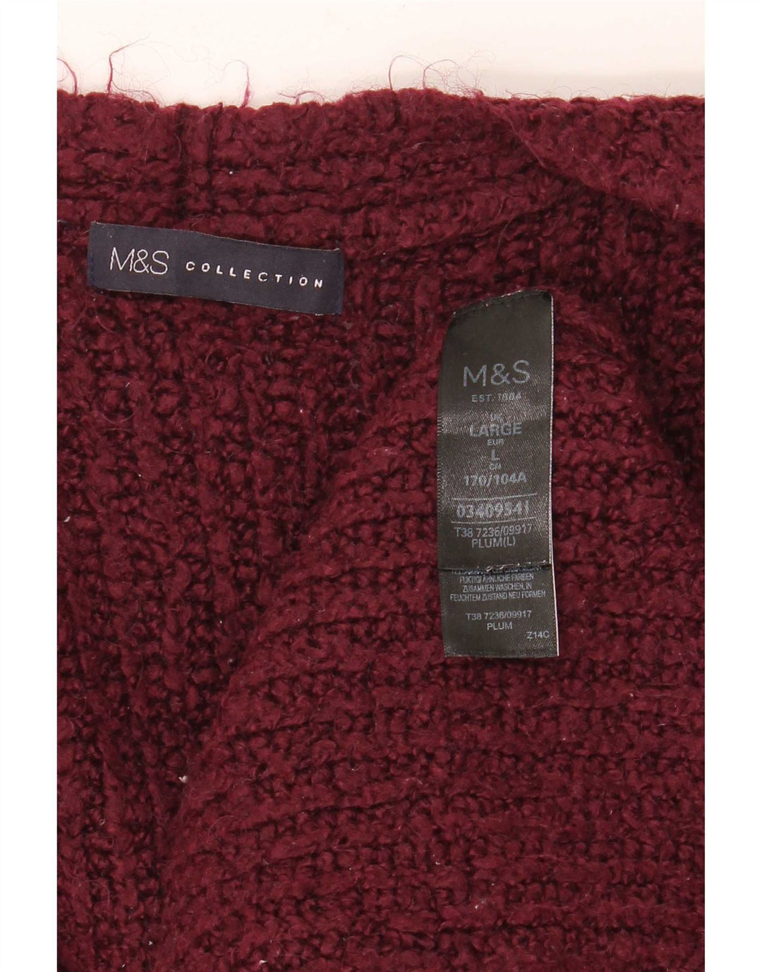 Marks & Spencer Damen Übergroßer offener Cardigan-Pullover UK 16 Large Kastanienbraun