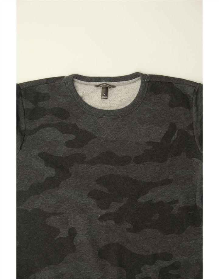 EDDIE BAUER Boys Sweatshirt Jumper 13-14 Years Large Grey Camouflage Vintage Eddie Bauer and Second-Hand Eddie Bauer from Messina Hembry 