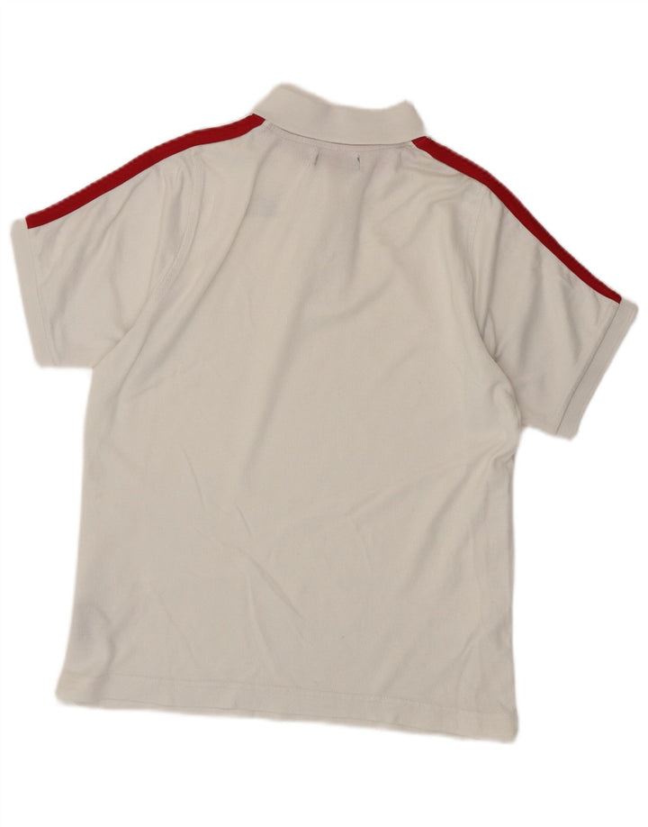 Kappa Herren-Poloshirt, klein, weiße Colourblock-Baumwolle